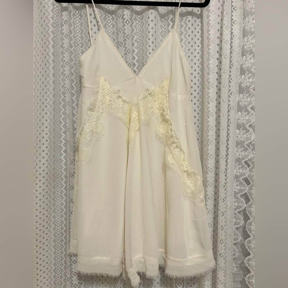 Elegant Cream Lace Slip Dress